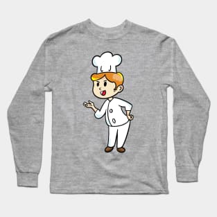 chef cartoon character  drawing design Long Sleeve T-Shirt